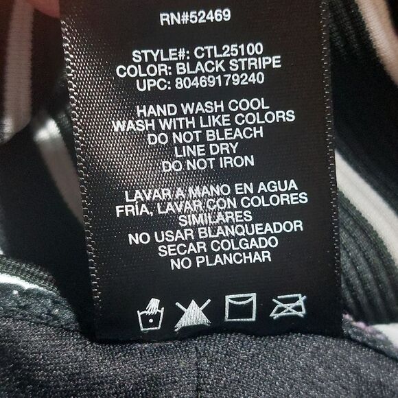 Catalina Striped One Piece Swimsuit Black White V Neck Swimwear Size XL - Picture 9 of 9